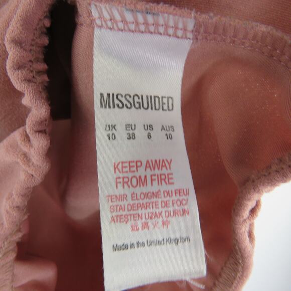 Misguided Dusty Rose Pink Open Shoulder Cold Shoulder Off Shoulder Bodysuit S - Picture 5 of 6